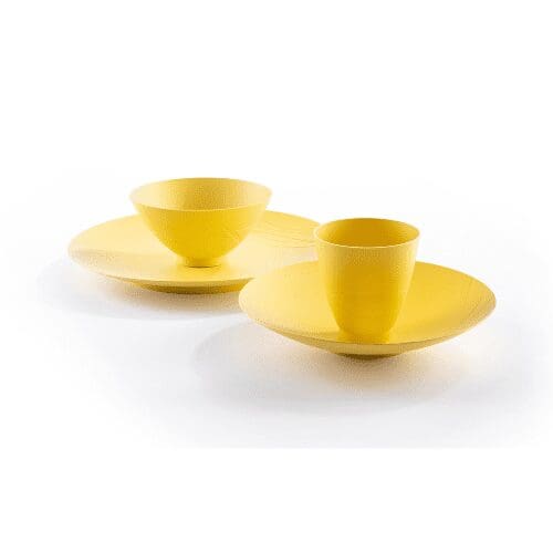 Set de vaisselle réutilisable jaune