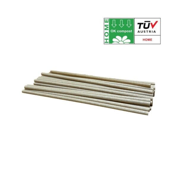 Pailles bagasse réutilisables sans plastique 21cmx6mm