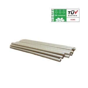 Pailles réutilisables bagasse sans plastique, 21cmx8mm